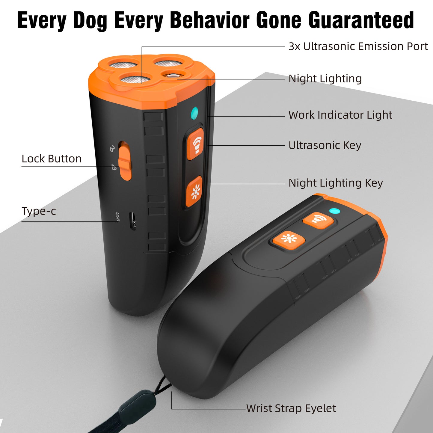 Ultrasonic Dog Dispeller Handheld Three-core Ultrasonic High-power Training Bark Stopper