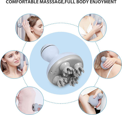 Electric Cordless Hair Scalp Massager with Kneading 84 Massage Nodes, Handheld Portable Head Scratcher Massager for Hair Growth, Deep Clean and Stress Relax, Gifts for Men Dad