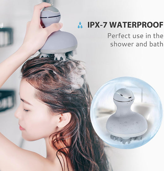 Electric Cordless Hair Scalp Massager with Kneading 84 Massage Nodes, Handheld Portable Head Scratcher Massager for Hair Growth, Deep Clean and Stress Relax, Gifts for Men Dad
